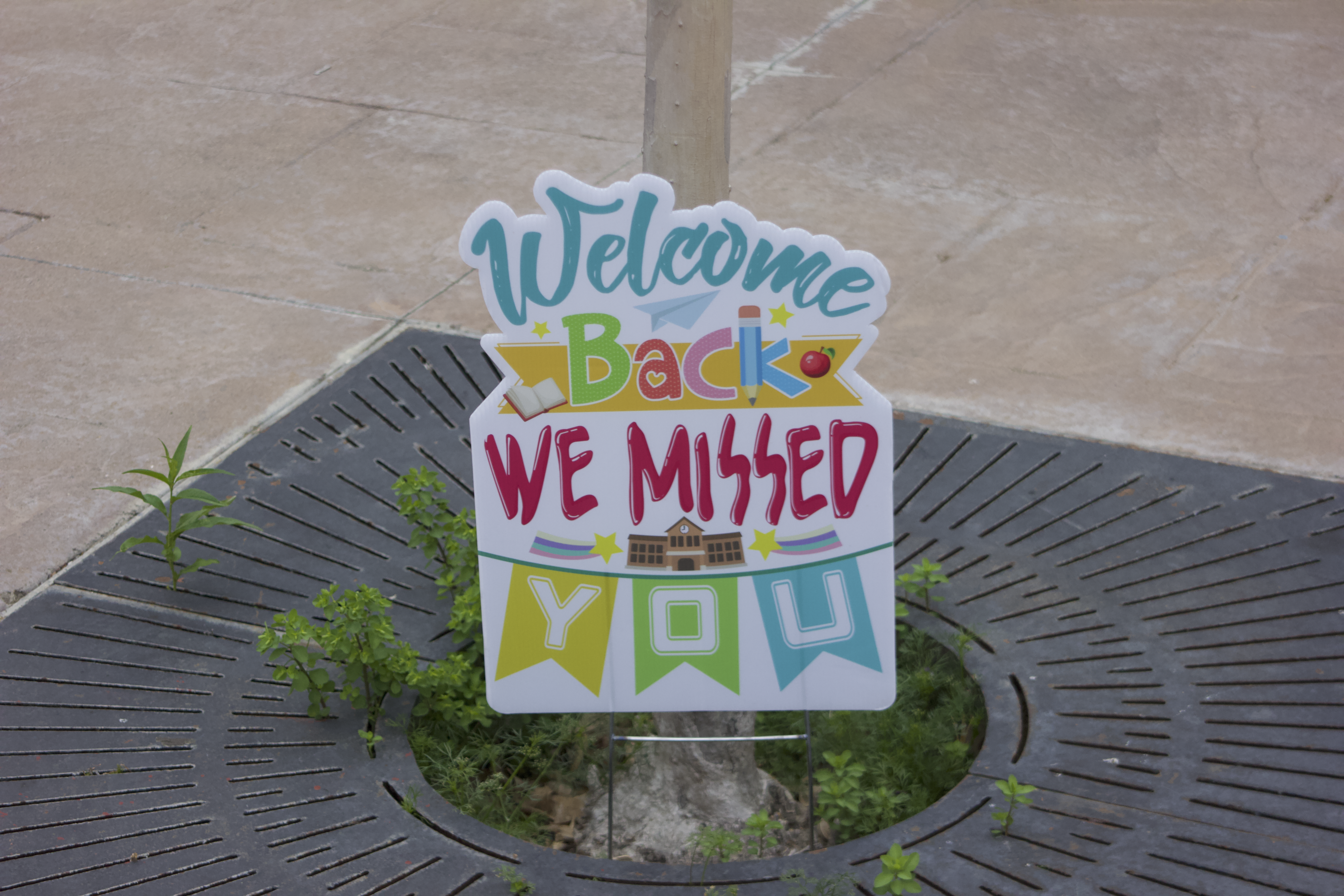 Welcome back sign